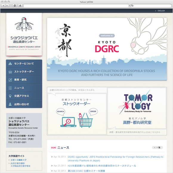 ショウジョウバエ遺伝資源センター 日本語サイト